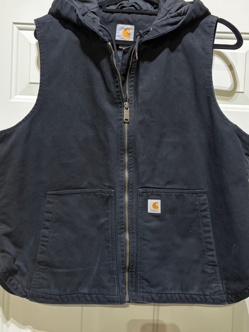 Carhartt women’s Black Hooded Work Vest with Pockets